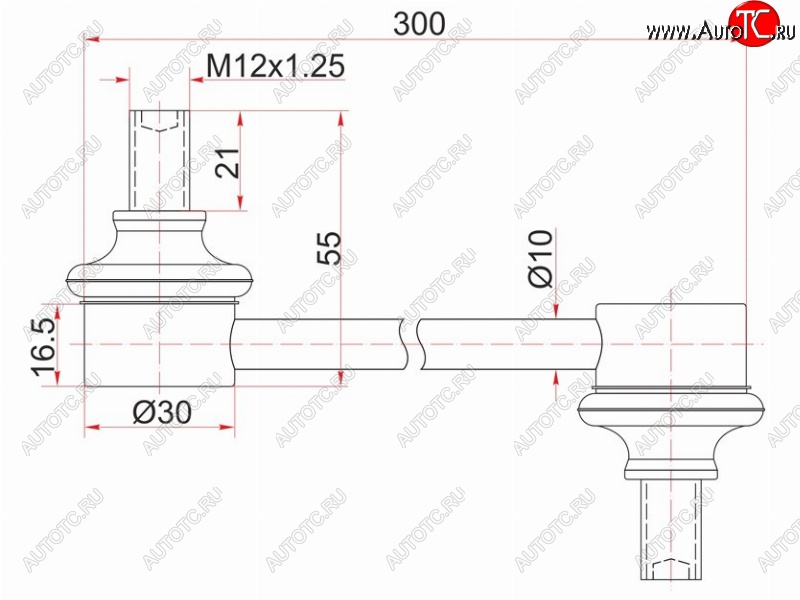 479 р. Стойка (тяга) переднего стабилизатора SAT Toyota Isis XM10 дорестайлинг (2004-2007)  с доставкой в г. Тамбов