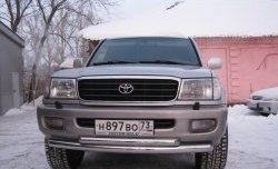 Защита переднего бампера (2 трубыØ76 и 63 мм, нержавейка) Russtal Toyota Land Cruiser 100 2-ой рестайлинг (2005-2007)