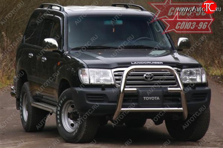 23 039 р. Защита переднего бампера под лебедку Souz-96 (d76) Toyota Land Cruiser 100 дорестайлинг (1998-2002)  с доставкой в г. Тамбов