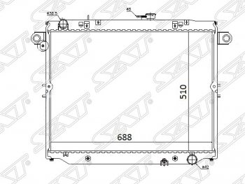 Радиатор двигателя SAT (1HDFTE 4.2 DIESEL) Toyota Land Cruiser 100 дорестайлинг (1998-2002)