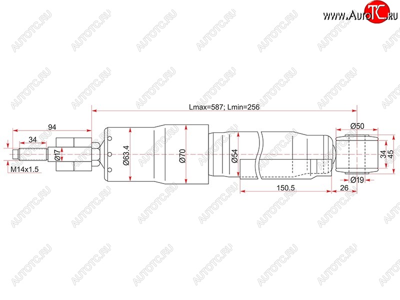 2 769 р. Амортизатор задний LH=RH SAT  Toyota Land Cruiser  100 (1998-2007) дорестайлинг, 1-ый рестайлинг, 2-ой рестайлинг  с доставкой в г. Тамбов