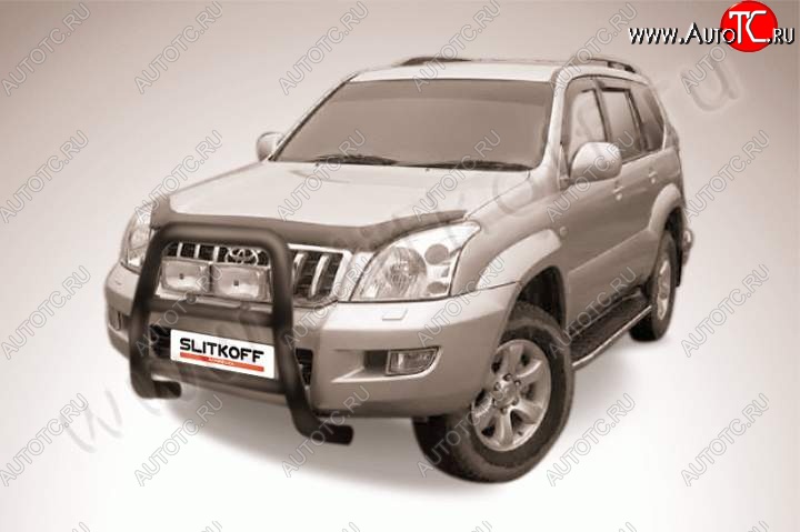 19 999 р. Кенгурятник d76 высокий  Toyota Land Cruiser Prado  J120 (2002-2009) (Цвет: серебристый)  с доставкой в г. Тамбов