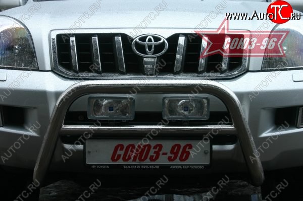 10 979 р. Защита переднего бампера Souz-96 (d60)  Toyota Land Cruiser Prado  J120 (2002-2009)  с доставкой в г. Тамбов