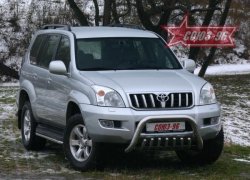 24 794 р. Защита переднего бампера Souz-96 (d76)  Toyota Land Cruiser Prado  J120 (2002-2009)  с доставкой в г. Тамбов. Увеличить фотографию 1