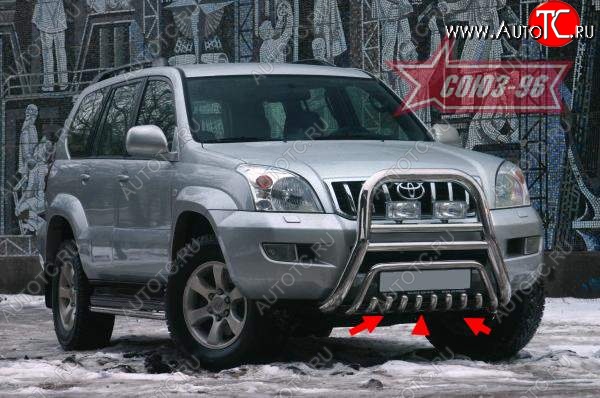 15 434 р. Защита переднего бампера нижняя Souz-96 Toyota Land Cruiser Prado J120 (2002-2009)  с доставкой в г. Тамбов