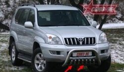 14 264 р. Защита переднего бампера нижняя Souz-96 Toyota Land Cruiser Prado J120 (2002-2009)  с доставкой в г. Тамбов. Увеличить фотографию 1