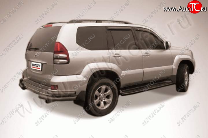 7 549 р. Уголки d76+d42 двойные Slitkoff (сталь окрашенная)  Toyota Land Cruiser Prado  J120 (2002-2009) (Цвет: серебристый)  с доставкой в г. Тамбов