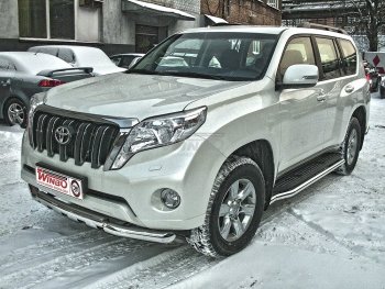 15 799 р. Защита переднего бампера WINBO (Ø76 мм, нержавейка) Toyota Land Cruiser Prado J120 (2002-2009)  с доставкой в г. Тамбов. Увеличить фотографию 1