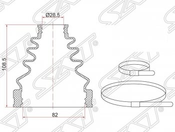 Пыльник ШРУСа (внутренний) SAT Toyota Land Cruiser Prado J120 (2002-2009)