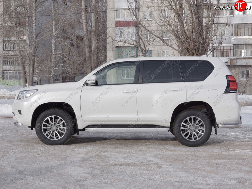 6 949 р. Защита порогов (Ø42 мм, нержавейка) Russtal Toyota Land Cruiser Prado J150 2-ой рестайлинг (2017-2020)  с доставкой в г. Тамбов