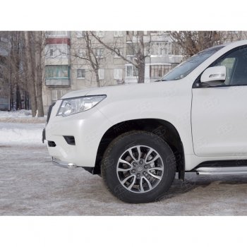 13 999 р. Защита переднего бампера (Ø63 мм, нержавейка) Russtal Toyota Land Cruiser Prado J150 2-ой рестайлинг (2017-2020)  с доставкой в г. Тамбов. Увеличить фотографию 4