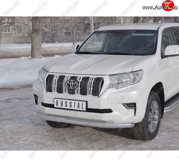 13 349 р. Одинарная защита переднего бампера диаметром 76 мм Toyota Land Cruiser Prado J150 2-ой рестайлинг (2017-2020)  с доставкой в г. Тамбов