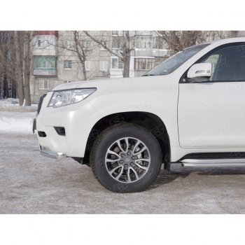 13 349 р. Одинарная защита переднего бампера диаметром 63 мм Russtal Toyota Land Cruiser Prado J150 2-ой рестайлинг (2017-2020)  с доставкой в г. Тамбов. Увеличить фотографию 2