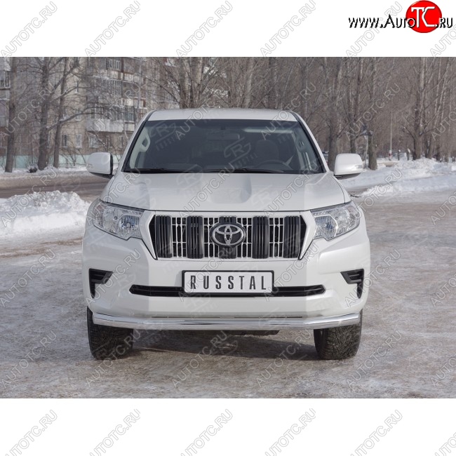 13 349 р. Одинарная защита переднего бампера диаметром 63 мм Russtal Toyota Land Cruiser Prado J150 2-ой рестайлинг (2017-2020)  с доставкой в г. Тамбов