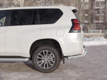 17 899 р. Защита заднего бампера (Ø63 мм, нержавейка) SLITKOFF  Toyota Land Cruiser Prado  J150 (2017-2020) 2-ой рестайлинг  с доставкой в г. Тамбов. Увеличить фотографию 2