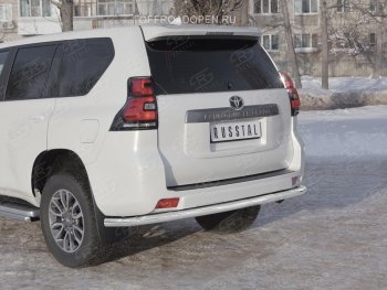 17 899 р. Защита заднего бампера (Ø63 мм, нержавейка) SLITKOFF  Toyota Land Cruiser Prado  J150 (2017-2020) 2-ой рестайлинг  с доставкой в г. Тамбов. Увеличить фотографию 4