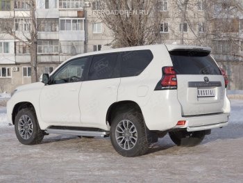 15 499 р. Защита заднего бампера (Ø76 мм, нержавейка) SLITKOFF  Toyota Land Cruiser Prado  J150 (2017-2020) 2-ой рестайлинг  с доставкой в г. Тамбов. Увеличить фотографию 2