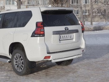 15 499 р. Защита заднего бампера (Ø76 мм, нержавейка) SLITKOFF  Toyota Land Cruiser Prado  J150 (2017-2020) 2-ой рестайлинг  с доставкой в г. Тамбов. Увеличить фотографию 3