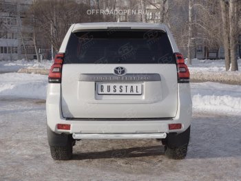 15 499 р. Защита заднего бампера (Ø76 мм, нержавейка) SLITKOFF  Toyota Land Cruiser Prado  J150 (2017-2020) 2-ой рестайлинг  с доставкой в г. Тамбов. Увеличить фотографию 4