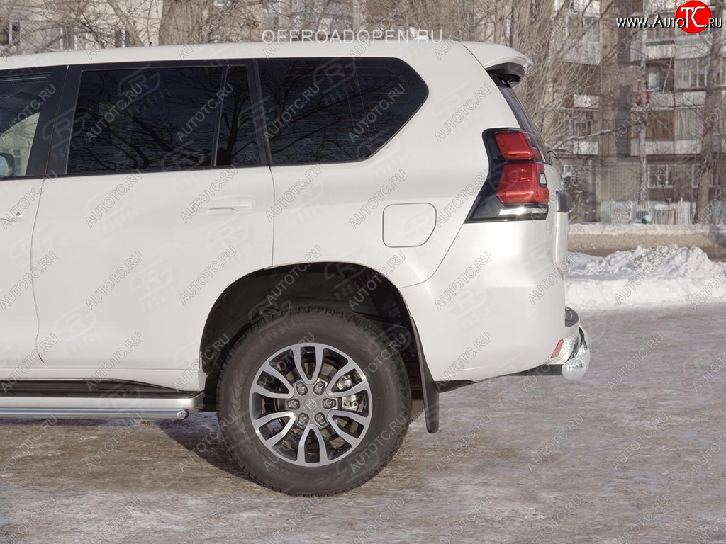 15 499 р. Защита заднего бампера (Ø76 мм, нержавейка) SLITKOFF  Toyota Land Cruiser Prado  J150 (2017-2020) 2-ой рестайлинг  с доставкой в г. Тамбов