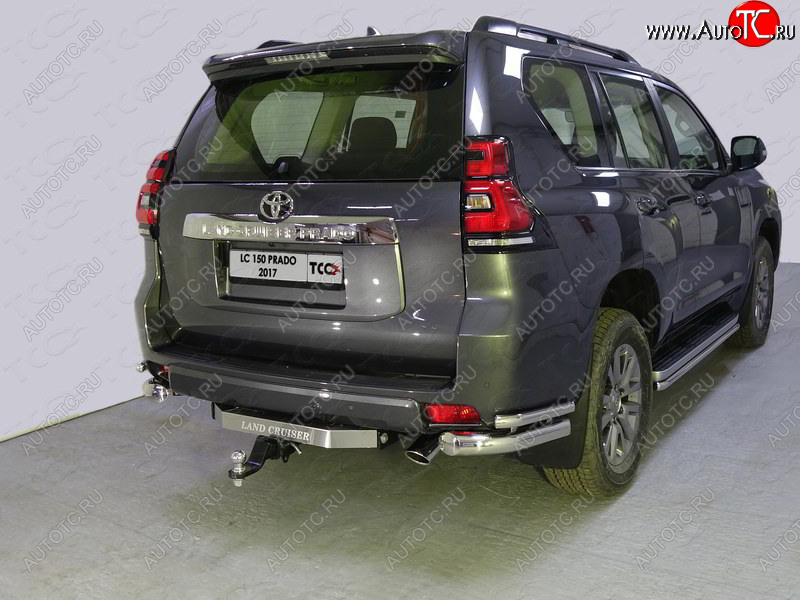 26 499 р. Защита заднего бампера (уголки двойные) ТСС 76,1/42,4 мм  Toyota Land Cruiser Prado  J150 (2017-2020) 2-ой рестайлинг  с доставкой в г. Тамбов