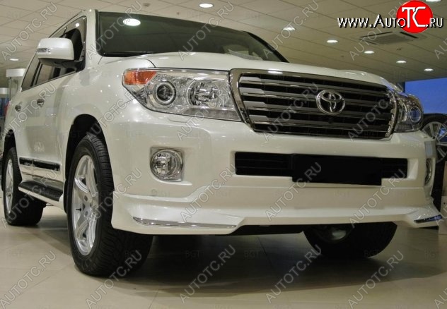 21 599 р. Накладка на передний бампер CT Toyota Land Cruiser 200 1-ый рестайлинг (2012-2015) (Неокрашенная)  с доставкой в г. Тамбов