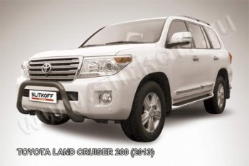 17 999 р. Кенгурятник d76 низкий мини  Toyota Land Cruiser  200 (2012-2015) 1-ый рестайлинг (Цвет: серебристый)  с доставкой в г. Тамбов. Увеличить фотографию 1