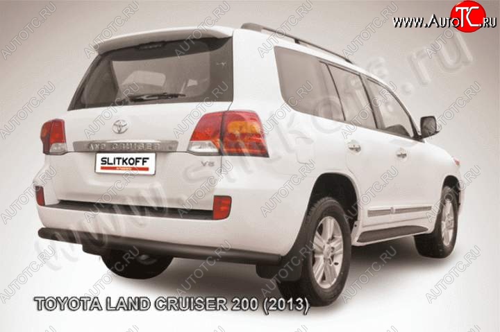 16 549 р. Защита задняя Slitkoff  Toyota Land Cruiser  200 (2012-2015) 1-ый рестайлинг (Цвет: серебристый)  с доставкой в г. Тамбов