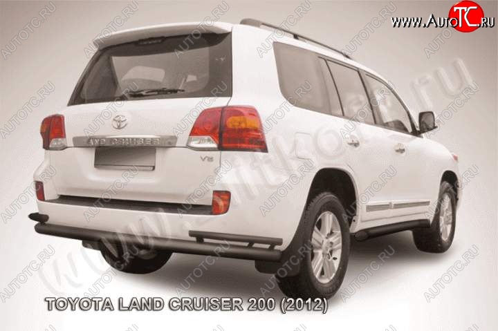 12 299 р. Защита задняя Slitkoff  Toyota Land Cruiser  200 (2012-2015) 1-ый рестайлинг (Цвет: серебристый)  с доставкой в г. Тамбов