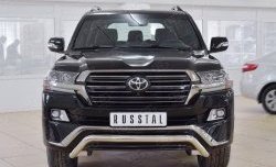 Защита переднего бампера (Ø63 мм волна, нержавейка) SLITKOFF Toyota (Тойота) Land Cruiser (Лэнд)  200 (2015-2021) 200 2-ой рестайлинг