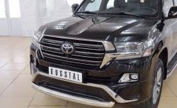 15 749 р. Защита переднего бампера (Ø76 мм короткая, нержавейка) SLITKOFF  Toyota Land Cruiser  200 (2015-2021) 2-ой рестайлинг  с доставкой в г. Тамбов. Увеличить фотографию 2