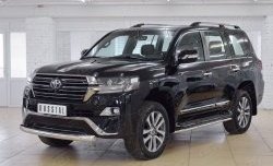 15 749 р. Защита переднего бампера (Ø76 мм короткая, нержавейка) SLITKOFF  Toyota Land Cruiser  200 (2015-2021) 2-ой рестайлинг  с доставкой в г. Тамбов. Увеличить фотографию 3