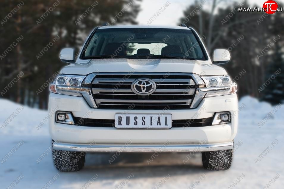 17 949 р. Одинарная защита переднего бампера диаметром 76 мм SLITKOFF  Toyota Land Cruiser  200 (2015-2021) 2-ой рестайлинг  с доставкой в г. Тамбов