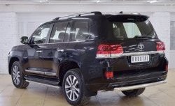 14 399 р. Защита заднего бампера (Ø76 мм дуга, нержавейка) SLITKOFF  Toyota Land Cruiser  200 (2015-2021) 2-ой рестайлинг  с доставкой в г. Тамбов. Увеличить фотографию 3