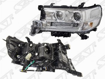 24 799 р. Левая фара передняя SAT (три модуля LED)  Toyota Land Cruiser  200 (2015-2021) 2-ой рестайлинг  с доставкой в г. Тамбов. Увеличить фотографию 1