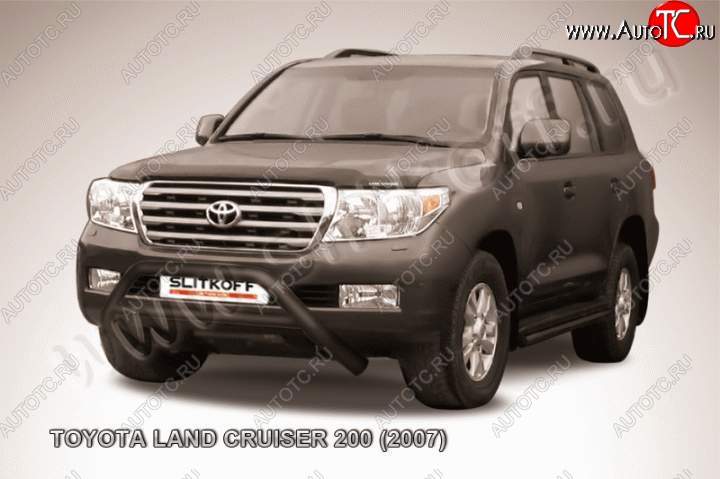 14 549 р. Кенгурятник d76 низкий широкий с перемычкой Toyota Land Cruiser 200 дорестайлинг (2007-2012) (Цвет: серебристый)  с доставкой в г. Тамбов