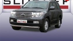 Одинарная защита переднего бампера из трубы диаметром 76 мм Slitkoff Toyota Land Cruiser 200 дорестайлинг (2007-2012)