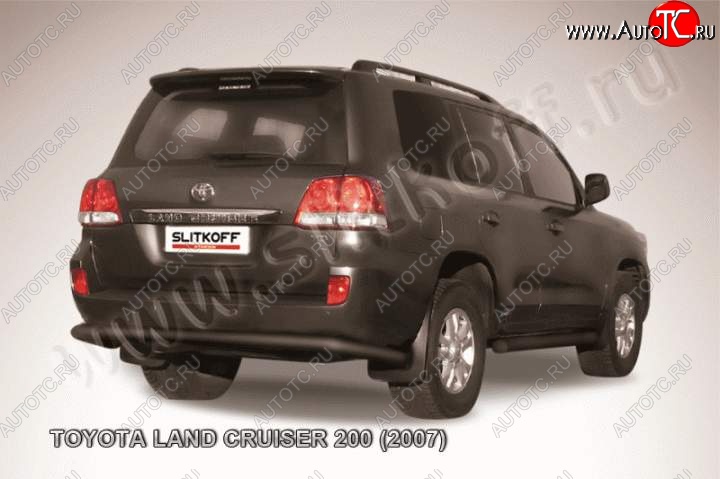 11 099 р. Защита задняя Slitkoff Toyota Land Cruiser 200 дорестайлинг (2007-2012) (Цвет: серебристый)  с доставкой в г. Тамбов