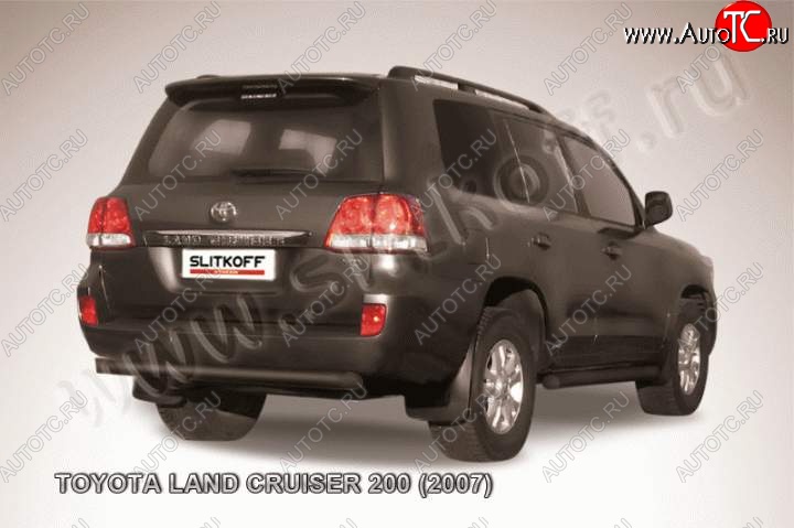 8 699 р. Защита задняя Slitkoff Toyota Land Cruiser 200 дорестайлинг (2007-2012) (Цвет: серебристый)  с доставкой в г. Тамбов