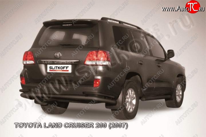 11 999 р. Защита задняя Slitkoff Toyota Land Cruiser 200 дорестайлинг (2007-2012) (Цвет: серебристый)  с доставкой в г. Тамбов