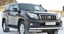 20 999 р. Защита переднего бампера (Ø63 мм с углами, нержавейка) SLITKOFF  Toyota Land Cruiser Prado  J150 (2009-2013) дорестайлинг  с доставкой в г. Тамбов. Увеличить фотографию 4