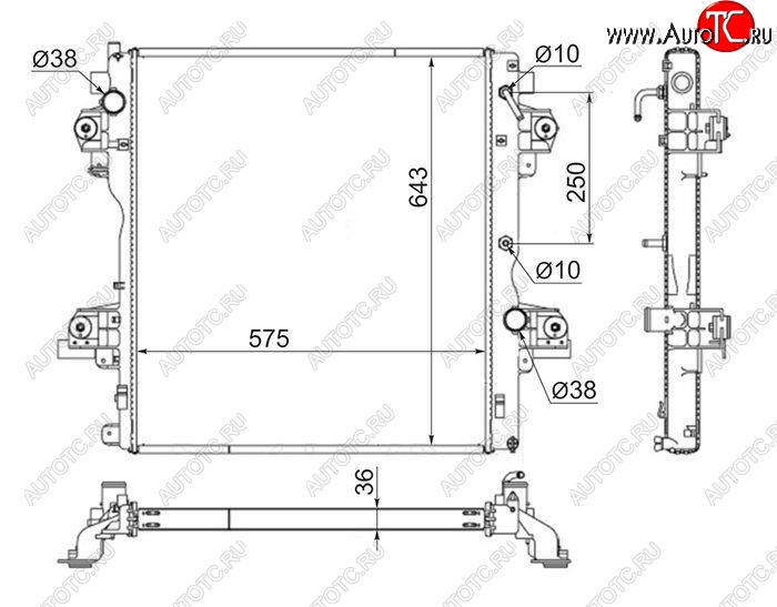 14 249 р. Радиатор двигателя SAT  Toyota Land Cruiser Prado  J150 (2009-2017) дорестайлинг, 1-ый рестайлинг  с доставкой в г. Тамбов