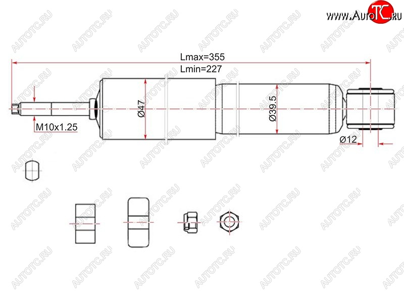 1 879 р. Амортизатор передний LH=RH SAT  Toyota LiteAce  Noah (1996-2001)  с доставкой в г. Тамбов