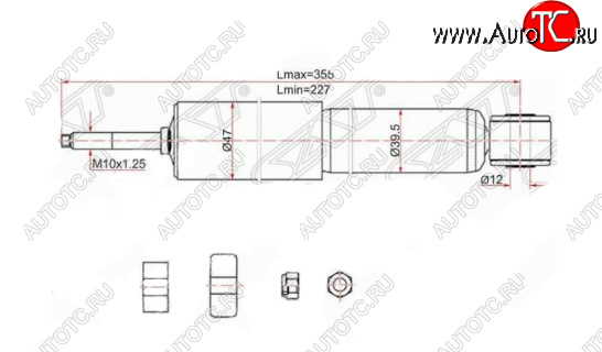 1 669 р. Амортизатор передний SAT  Toyota LiteAce  Noah (1996-2001)  с доставкой в г. Тамбов