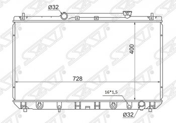 6 099 р. Радиатор двигателя SAT (пластинчатый, 2.2, МКПП/АКПП) Toyota Mark 2 Qualis седан (1997-2002)  с доставкой в г. Тамбов. Увеличить фотографию 1