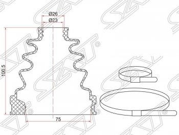 459 р. Пыльник ШРУСа (внутренний) SAT  Toyota Mark 2  X100 (1996-2000) седан  с доставкой в г. Тамбов. Увеличить фотографию 1