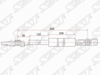 1 159 р. Левый газовый упор крышки багажника SAT  Toyota Nadia  XN10 (1998-2003) дорестайлинг, рестайлинг минивэн  с доставкой в г. Тамбов. Увеличить фотографию 1