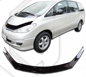 1 839 р. Дефлектор капота CA-Plastiс  Toyota Previa  2 (2000-2006) (Classic черный, Без надписи)  с доставкой в г. Тамбов. Увеличить фотографию 1