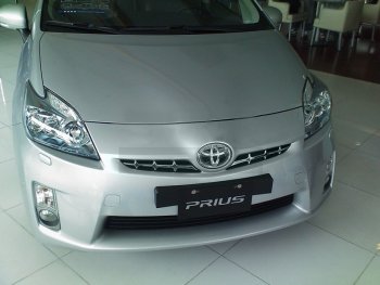 1 459 р. Декоративные элементы решетки радиатора SAT Toyota Prius XW30 дорестайлинг (2009-2011) (Хром)  с доставкой в г. Тамбов. Увеличить фотографию 2