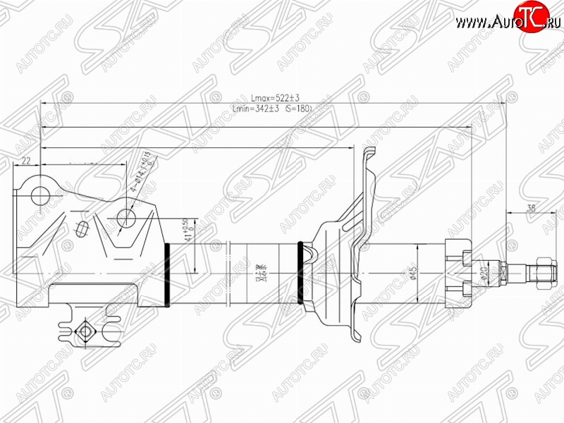 3 199 р. Амортизатор передний SAT (установка на левую или правую сторону) Toyota Raum (2003-2011)  с доставкой в г. Тамбов